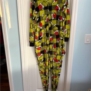 Kids Grinch Plaid One Piece Pajama